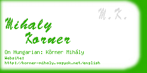 mihaly korner business card